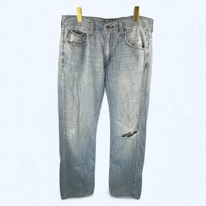 Levi's 569 Men's Loose Straight Jeans Light Wash Distressed 34x34